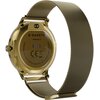 Złoty smartwatch z metalową bransoletą typu mesh, widoczny od tyłu z napisem "GARETT Verona 2". Na obudowie znajdują się oznaczenia CE, symbol przekreślonego kosza oraz napisy: "AMOLED SCREEN", "BLUETOOTH CALLING", "OPTICAL HEALTH MEASUREMENTS".