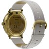 Złoty smartwatch z białym paskiem, widoczny od tyłu, z napisem "GARETT Verona 2" na kopercie. Na pasku znajduje się również logo "GARETT".