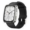 Czarny smartwatch z prostokątną tarczą wyświetla datę "THU FEB 08" oraz trzy tarcze z danymi: 156, 78 i 92. Pasek zegarka jest wykonany z ciemnego materiału, a obudowa ma metaliczne wykończenie.