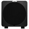 Czarny subwoofer z dużą, okrągłą maskownicą na froncie, umieszczony na dwóch nóżkach. Na górze widoczne jest logo z napisem "velodyne".