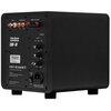 Czarny subwoofer z widocznym panelem tylnym, na którym znajdują się złącza, pokrętła regulacyjne oraz przełączniki. Na panelu widoczny jest tekst: "Velodyne Acoustics DB-8", "Velodyne", "CE FC RoHS", a także informacje dotyczące zasilania i ostrzeżenia.