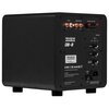 Czarny subwoofer z widocznym panelem tylnym, na którym znajdują się złącza LINE IN, SUBWOOFER OUT, SPEAKER LEVEL INPUT oraz pokrętła do regulacji VOLUME, PHASE i LOW-PASS FREQUENCY. Na panelu widnieją napisy: "Velodyne Acoustics DB-8", "Velodyne", oraz oz