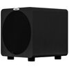 Czarny subwoofer o prostokątnym kształcie z zaokrąglonymi krawędziami, z widocznym logo "Velodyne" na górnej części przedniego panelu. Subwoofer stoi na czterech krótkich nóżkach.
