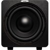 Czarny subwoofer z widocznym dużym głośnikiem centralnym, otoczony ciemną obudową o drewnianej fakturze. Na górze obudowy znajduje się logo z napisem "velodyne".