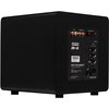 Czarny subwoofer z widocznym panelem tylnym, na którym znajdują się złącza i pokrętła. Na panelu widoczny jest tekst: "Velodyne Acoustics DB-12", a także różne oznaczenia i informacje techniczne.