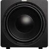 Czarny subwoofer z dużym głośnikiem centralnym, otoczony obudową o drewnianej fakturze. Na górze widoczne jest logo z napisem "Velodyne".