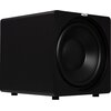 Czarny subwoofer o prostokątnym kształcie z widocznym dużym głośnikiem na przedniej ścianie. Na górnej krawędzi znajduje się małe logo z napisem "Velodyne".