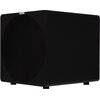 Czarny subwoofer o prostokątnym kształcie z zaokrąglonymi krawędziami, z dużą okrągłą maskownicą z przodu. Na górnej krawędzi widoczne jest logo "VELODYNE".