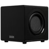 Czarny subwoofer o połyskującym wykończeniu z widocznym głośnikiem i logo "Velodyne Acoustics" na obudowie. Produkt ma prostokątny kształt i stoi na czterech nóżkach.
