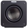 Czarny subwoofer z widocznym centralnie głośnikiem o teksturowanej powierzchni. Na górze obudowy znajduje się logo z napisem "Velodyne".