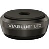 Czarny tłumik drgań o cylindrycznym kształcie z widocznym napisem "VIABLUE™ UFO" na bocznej powierzchni. Produkt ma gładką, metaliczną powierzchnię i centralny otwór na górze.