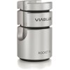 Srebrna podstawka na kable z napisem "VIABLUE" na górnej części oraz "ROCKET XL" na dolnej części. Produkt ma cylindryczny kształt z wycięciami i czarnymi elementami.