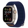 Granatowy pasek nylonowy TECH-PROTECT jest przymocowany do zegarka Apple Watch, którego ekran wyświetla godzinę 10:09, poziom naładowania baterii 63%, oraz tętno 68 BPM z informacją "2 MINS AGO". Na ekranie widoczne są także ikony aktywności fizycznej, po