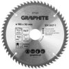 Na zdjęciu znajduje się tarcza do cięcia z napisem "GRAPHITE 57T221" oraz oznaczeniami: "ø 185 x 30 mm", "EN 847-1", "Tarcza do pilarki", "Circular saw blade", "Диск пильний до пилки циркулярної", "WOOD", "TCT", "x60", "15°", "MAX 9500 min⁻¹", "2,0 mm", "