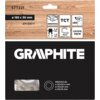 Opakowanie produktu "Tarcza do cięcia GRAPHITE 57T221 185 mm" z widocznymi oznaczeniami: "ø 185 x 30 mm", "EN 847-1", "DREWNO", "TCT", "x60", "15°", "2,0 mm", "1,3 mm", "MAX 9500 min⁻¹", "CZYSTE CIĘCIE". Na dole opakowania znajduje się logo "GRAPHITE" ora