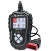 Czarny tester diagnostyczny z wyświetlaczem, na którym widoczne są ikony i napisy: "OBDII/EOBD", "Ready Test", "DTC Lookup", "Cranking Test", "Charging Test", "Setup". Na obudowie znajduje się logo "Qoltec", a poniżej wyświetlacza przyciski funkcyjne i ko
