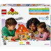 Pudełko zestawu LEGO Duplo 10459 przedstawia kolorowy dom z klocków oraz kilka figurek. Na opakowaniu widnieją napisy: "LEGO duplo", "10459", "IMAGINATION AND CREATIVITY", "FINE MOTOR SKILLS", "PLAY IDEAS", "SOLVE CHALLENGES", "PLAY TOGETHER", oraz "Bluey