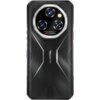 Czarny smartfon z widocznym logo "OUKITEL" na tylnej obudowie, posiada okrągły moduł aparatu z trzema obiektywami i napisem "SUPER PERFORMANCE HD CAMERA". Obudowa ma geometryczne wzory i metaliczne akcenty.