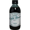 Butelka z napojem o pojemności 200 ml, z etykietą zawierającą napisy: "100% Arabica Beans Coffee Cold Brew Brazylia" oraz "Grano Tostado". Etykieta ma biało-niebieską kolorystykę z grafiką ziaren kawy.