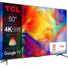 Telewizor TCL 50P735 50" LED 4K Google TV Dolby Atmos Dolby Vision HDMI 2.1 Pobór mocy (tryb czuwania) [W] 0.5