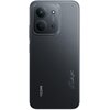 Czarny smartfon z dwoma dużymi obiektywami aparatu i lampą błyskową w górnej części tylnej obudowy, z widocznymi napisami "50MP AI DUAL CAMERA" oraz "REDMI" i "Redmi 15C". Obudowa ma matowe wykończenie z delikatnym połyskiem.
