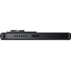Czarny smartfon widziany z boku, z widocznym portem USB-C, pięcioma otworami głośnika oraz przyciskiem. Na górnej części urządzenia znajduje się wystający moduł aparatu.