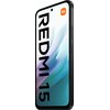 Smartfon z dużym ekranem, na którym widoczny jest napis "REDMI 15" oraz logo "mi" w pomarańczowym kwadracie. Tło ekranu ma gradientowe odcienie niebieskiego i fioletowego.