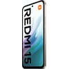 Smartfon z dużym ekranem, na którym widoczny jest napis "REDMI 15" oraz logo "mi" w pomarańczowym kwadracie. Obudowa urządzenia jest w kolorze tytanowym, a na boku znajdują się przyciski.