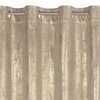 Beżowo-szampańska zasłona o wymiarach 140 x 250 cm z metalowymi przelotkami na karnisz, wykonana z materiału o delikatnym połysku. Produkt marki EUROFIRANY, model Renia.