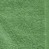 Zielony ręcznik o gładkiej fakturze, z widoczną strukturą materiału. Produkt ma wymiary 30 x 50 cm.