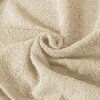Ciemnobeżowy ręcznik o fakturze frotte, ułożony w miękkie fałdy. Produkt to "Ręcznik Gładki1 (41) Ciemnobeżowy 70 x 140 cm".