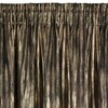 Zasłona w kolorze czarno-szampańskim z pionowymi marszczeniami, wykonana z materiału o połyskującej fakturze. Produkt ma wymiary 140 x 270 cm.