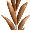 Brązowy, dekoracyjny element przypominający liście, wykonany z materiału o gładkiej fakturze, ułożony w formie gałązki. Produkt nie zawiera żadnych widocznych napisów ani logo.