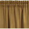 Zasłona w kolorze miodowym o fakturze przypominającej tkaninę, z widocznymi marszczeniami na górze. Produkt to "Zasłona EUROFIRANY Carlo 130 x 300 cm Miodowy".