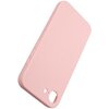 Różowo-złote etui silikonowe z wycięciami na aparat i przyciski, przeznaczone do telefonu Apple iPhone 16e. Produkt ma gładką powierzchnię i zaokrąglone krawędzie.