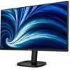 Monitor z cienkimi ramkami wyświetla dynamiczny, niebieski wzór przypominający wir. Na dolnej ramce widoczne jest logo "PHILIPS".