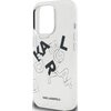 Przezroczyste etui na telefon z nadrukiem składającym się z czarnych liter układających się w napis "KARL LAGERFELD" w stylu szkicowym. Na dole etui znajduje się wyraźny napis "KARL LAGERFELD".