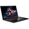Laptop z otwartym ekranem, na którym wyświetlany jest obraz statku kosmicznego unoszącego się nad chmurami w przestrzeni kosmicznej. Klawiatura jest podświetlona na pomarańczowo, a obudowa ma ciemny kolor.
