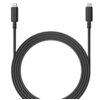 Czarny kabel z dwoma złączami USB-C na końcach, ułożony w kształt okręgu. Kabel jest gładki, bez widocznych napisów ani logo.