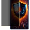 Na zdjęciu widoczna jest folia prywatyzująca na ekranie telefonu, z efektem tarczy ochronnej i kolorowymi wzorami w tle. Produkt to "Folia prywatyzująca 3MK Silky Matt Privacy do Samsung Galaxy S25 FE".