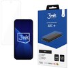 Opakowanie produktu "3mk Protection ARC+" przedstawia folię ochronną na ekran telefonu, z grafiką telefonu i logo 3mk na niebieskim tle. Na opakowaniu widnieją napisy: "curved protection ARC+", "Your screen 150% stronger", "GLASS TOUCH", oraz ikony z info