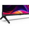 Na zdjęciu widoczny jest fragment telewizora z kolorowym ekranem, na którym dominują odcienie czerwieni, różu i fioletu. Na ramce telewizora znajdują się napisy "AQUOS" i "SHARP".