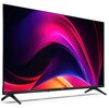 Telewizor SHARP 40HE2745E 40" LED TiVo OS z cienką ramką i dwoma nóżkami, wyświetlający kolorową grafikę z dominującymi odcieniami różu, fioletu i czerwieni. Na dolnej ramce widoczne jest logo "SHARP".