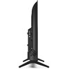 Telewizor SHARP 32HE2745E 32" LED TiVo OS widoczny z boku, ukazujący porty i złącza na tylnej części obudowy. Urządzenie stoi na podstawie w kształcie litery V.