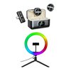 Mikrofon HAWK HW-MIC201 + Lampa pierścieniowa LED VÖGEL SF400 RGB selfie