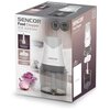 Pudełko produktu "Rozdrabniacz do warzyw SENCOR SCB 3000WH" z widocznym zdjęciem urządzenia oraz tekstem: "SENCOR Food Chopper SCB 3000WH Chopping Without Limit". Na opakowaniu znajdują się również informacje o cechach produktu, takie jak "2 Blades for Al