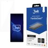 Opakowanie produktu "3mk Protection FlexibleGlass" jest niebieskie z białymi elementami, zawiera grafikę przedstawiającą szkło ochronne na telefon oraz napisy: "premium protection FlexibleGlass™", "Your screen 250% stronger", "FIT-IN™ technology". Obok op
