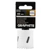 Otwornica GRAPHITE 56T709 o średnicy 40 mm z oznaczeniem "BI-METAL" na opakowaniu, z informacją o kompatybilności z adapterem 56T754. Na opakowaniu widnieją napisy w kilku językach, w tym "Otwornica bi-metalowa" oraz logo GRAPHITE.