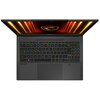 Laptop z otwartym ekranem, na którym widoczne jest logo smoka na tle pomarańczowych linii. Klawiatura podświetlana w różnych kolorach, z widocznym napisem "steelseries" obok touchpada.