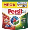 Opakowanie kapsułek do prania z napisem "Persil 4in1 Discs Expert Stain Removal" oraz grafiką przedstawiającą kapsułkę w kolorach niebieskim, czerwonym i zielonym. Na opakowaniu widnieją również napisy: "MEGA", "54", "Deep Clean", "Stain Target Hygiene", 